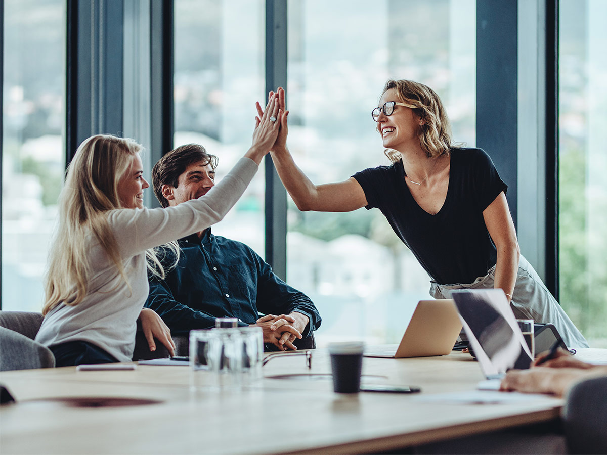 Giving High Fives in a Meeting